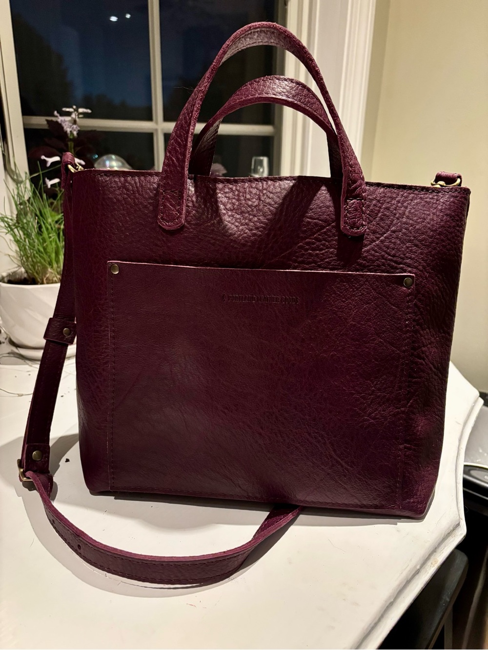 Brand New PLG Medium Tote Bag in Plum